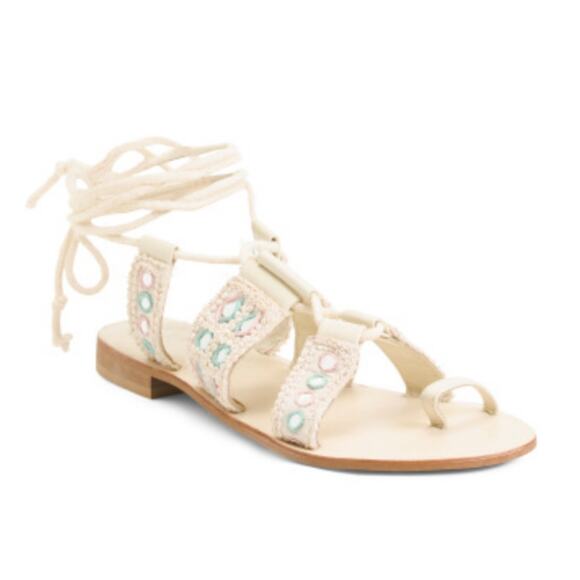 Free People NEW IN BOX Mantra Mirror Sandal Lace Up Size 37 - Picture 3 of 10